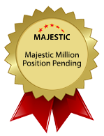 Ein Beispiel für eine Plakette, die angezeigt wird, falls es ein Problem mit der Serververbindung gibt. Majestic-Plakette – Ergebnis anstehend