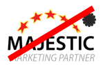 Logo von Majestic mit zusätzlichem Text und Bild
